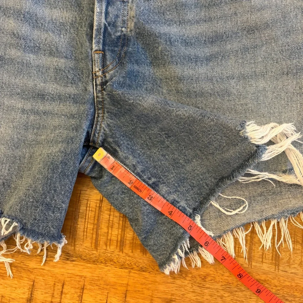 AGOLDE Parker Long Short 30 Heat Wave Cuffed Medium Wash Denim Summer Festival